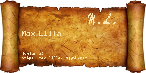 Max Lilla névjegykártya